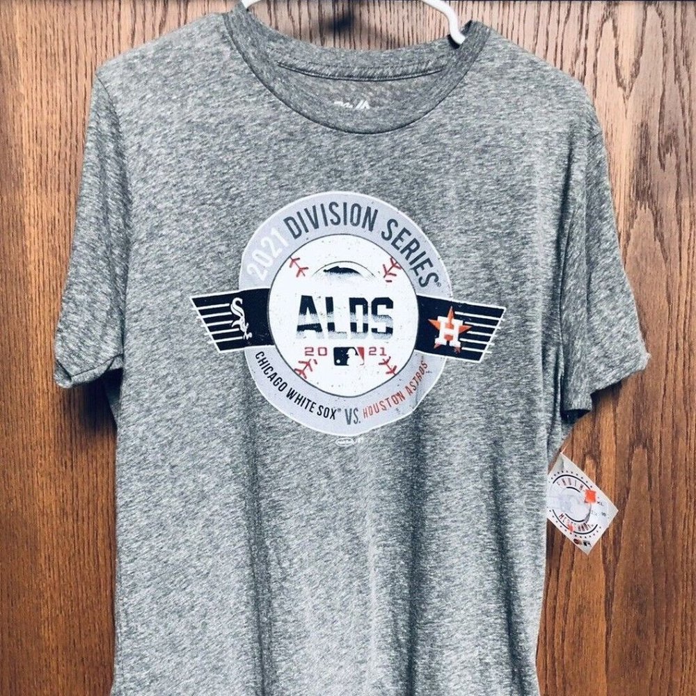 2021 American League Division Series White Sox Astros Shirt XL Gray Majestic MLB